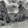Black and White Photography of Castle in Belogradchik Town