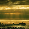 Varna, Bay, City, Sunrise, Morning, Fog, Buildings, Clouds, Rays, clouds, silhouette, shadow, Awakening, Color, Bulgaria